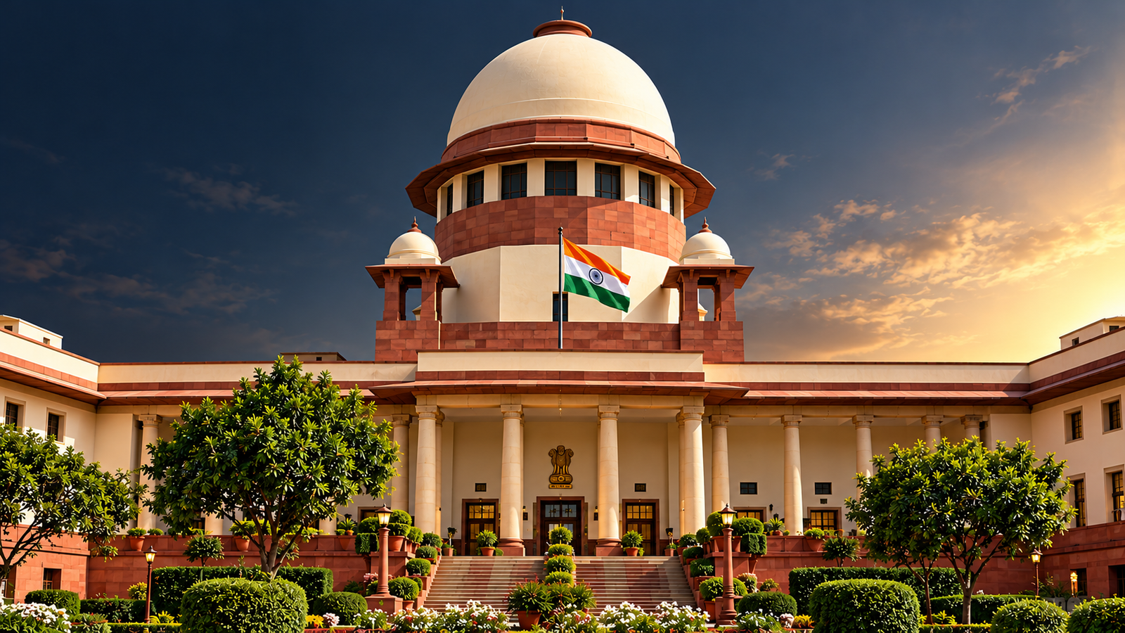 Supreme Court of India at sunset